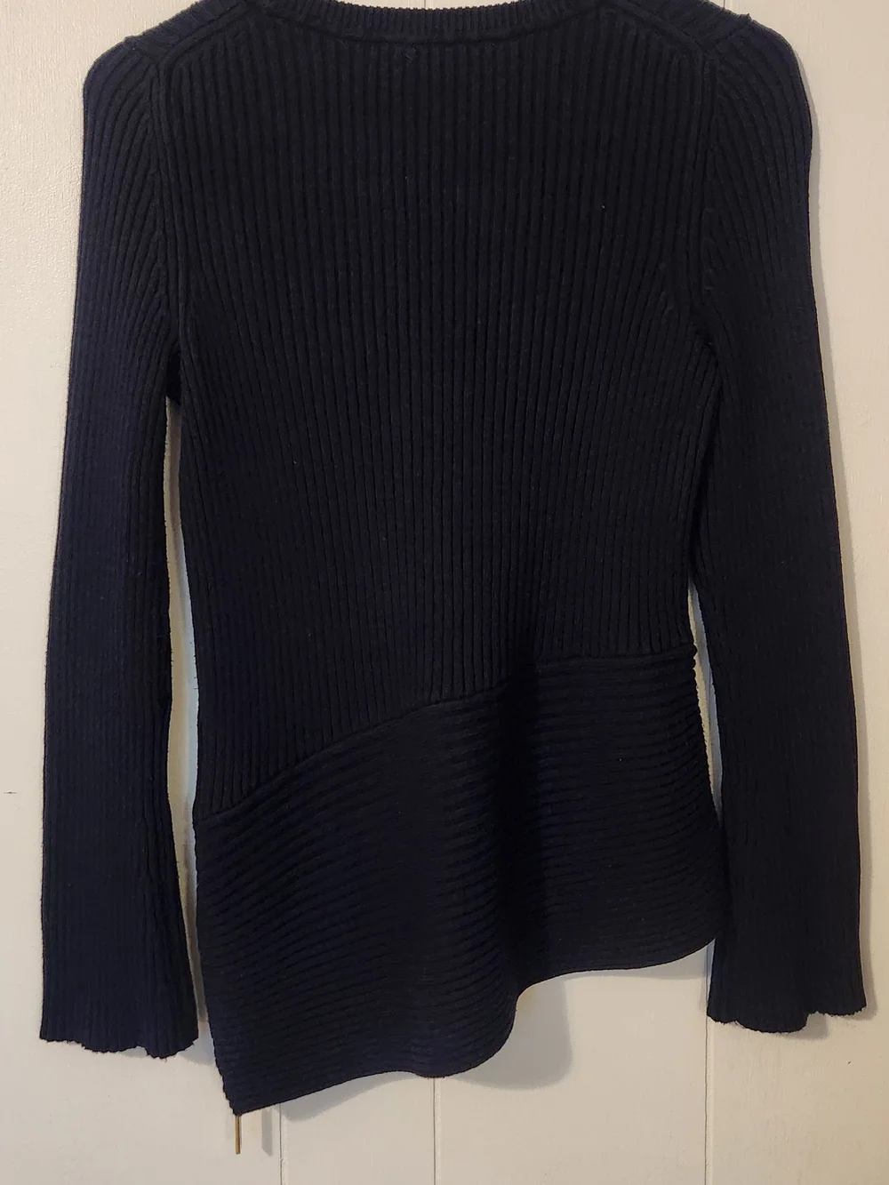 Michael Kors Navy Ribbed Long Sleeve Sweater Sz XS
